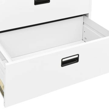 Filing Cabinet White 90x46x103 cm - Durable Steel Design