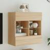 Sonoma Oak TV Wall Cabinet with LED Lights - 58.5x30x60.5 cm