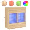 Sonoma Oak TV Wall Cabinet with LED Lights - 58.5x30x60.5 cm