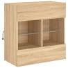 Sonoma Oak TV Wall Cabinet with LED Lights - 58.5x30x60.5 cm