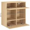 Sonoma Oak TV Wall Cabinet with LED Lights - 58.5x30x60.5 cm