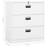 Filing Cabinet White 90x46x103 cm - Durable Steel Design