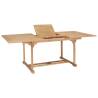 Extending Garden Table 150-200x100x75 cm Solid Teak Wood Size 200 x 100 x 75 cm Quantity in Package 1 Shape rectangular 