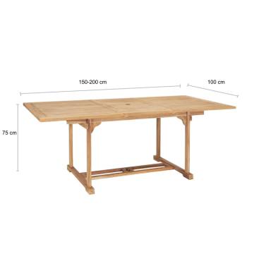 Extending Garden Table 150-200 cm | Solid Teak Wood