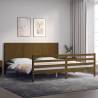 Bed Frame with Headboard Honey Brown 200x200 cm Solid Wood Colour honey brown Size 200 x 200 cm 