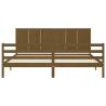 Honey Brown Bed Frame with Headboard - Durable Solid Wood 200x200 cm