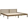 Honey Brown Bed Frame with Headboard - Durable Solid Wood 200x200 cm