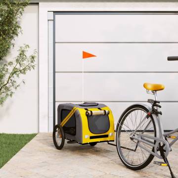 Comfortable Pet Bike Trailer - Yellow & Grey Oxford Fabric