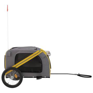 Comfortable Pet Bike Trailer - Yellow & Grey Oxford Fabric