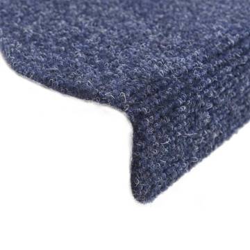 Self-Adhesive Stair Mats 5 pcs Blue - Non-Slip & Washable