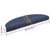 Self-Adhesive Stair Mats 5 pcs Blue - Non-Slip & Washable