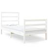 White Solid Wood Pine Bed Frame 90x190 cm - Single