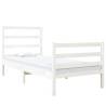 White Solid Wood Pine Bed Frame 90x190 cm - Single