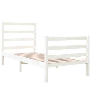 White Solid Wood Pine Bed Frame 90x190 cm - Single