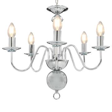 Chandelier Silver 5 x E14 Bulbs - Elegant Home Lighting