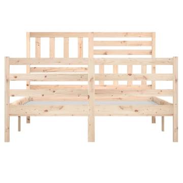 Solid Wood Bed Frame 140x200 cm - Timeless Design | HipoMarket