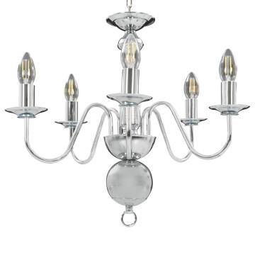 Chandelier Silver 5 x E14 Bulbs - Elegant Home Lighting