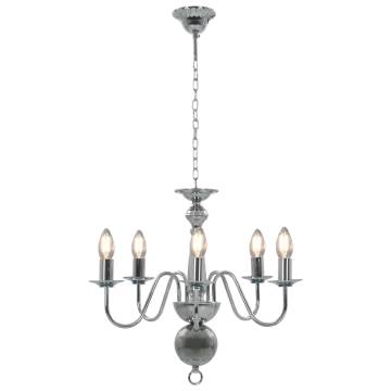 Chandelier Silver 5 x E14 Bulbs - Elegant Home Lighting