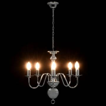 Chandelier Silver 5 x E14 Bulbs - Elegant Home Lighting