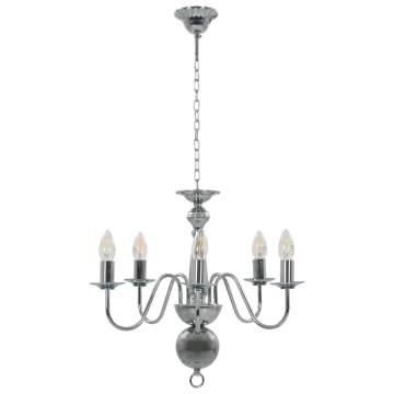 Chandelier Silver 5 x E14 Bulbs - Elegant Home Lighting