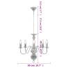 Chandelier Silver 5 x E14 Bulbs - Elegant Home Lighting