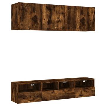 5 Piece Smoked Oak TV Wall Units - Maximise Your Living Space