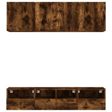 5 Piece Smoked Oak TV Wall Units - Maximise Your Living Space