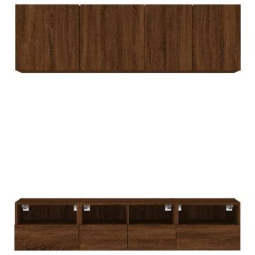 5 Piece Brown Oak TV Wall Units | Maximize Your Living Space