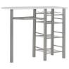 Stylish 3 Piece Bar Set with Shelves - Wood & Steel White