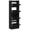 Shoe Cabinet with 4 Flip-Drawers - Black 60x34x187.5 cm