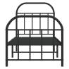 Black Metal Bed Frame with Headboard and Footboard - 75x190 cm