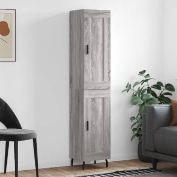 Stylish Highboard Grey Sonoma - 34.5x34x180 cm - Hipomarket