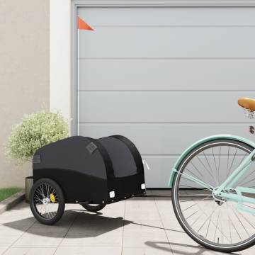 Sturdy Black Bike Trailer - 30 kg Iron Cargo for Easy Transport