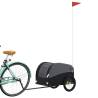 Sturdy Black Bike Trailer - 30 kg Iron Cargo for Easy Transport