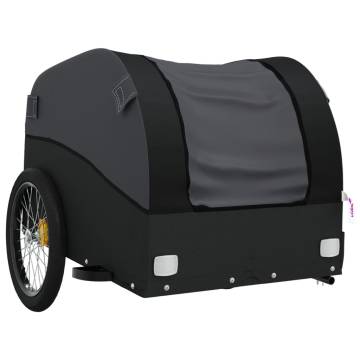 Sturdy Black Bike Trailer - 30 kg Iron Cargo for Easy Transport