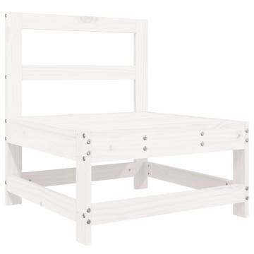 Garden Middle Sofas - 2 pcs White Solid Wood Pine | Hipomarket