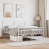 Metal Bed Frame with Headboard and Footboard White 135x190 cm Double Colour white Size 135 x 190 cm Model with headboard & footboard 