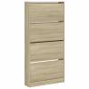 Shoe Cabinet with 4 Flip-Drawers - Sonoma Oak | HipoMarket