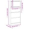 Shoe Cabinet with 4 Flip-Drawers - Sonoma Oak | HipoMarket