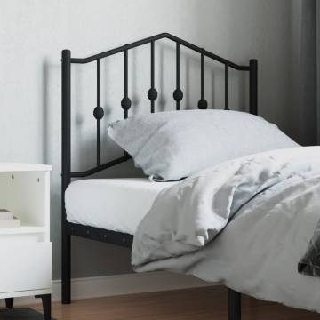 Stylish Black Metal Headboard for 80 cm Beds | HipoMarket