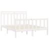 Bed Frame White Solid Wood Pine 160x200 cm | HipoMarket