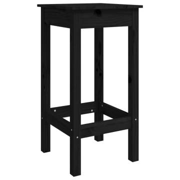 5 Piece Black Solid Wood Pine Bar Set | Hipo Market