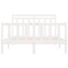 Bed Frame White Solid Wood Pine 160x200 cm | HipoMarket