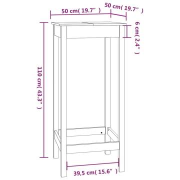 5 Piece Black Solid Wood Pine Bar Set | Hipo Market