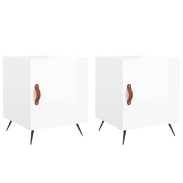 High Gloss White Bedside Cabinets - 2 pcs | Modern Interior Decor