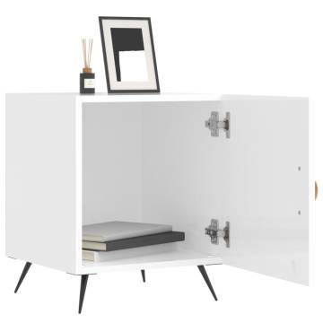 High Gloss White Bedside Cabinets - 2 pcs | Modern Interior Decor