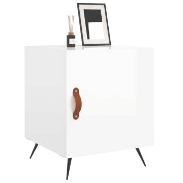 High Gloss White Bedside Cabinets - 2 pcs | Modern Interior Decor