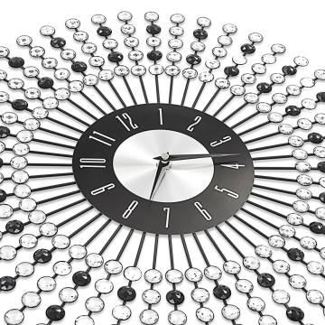 Stunning 43 cm Black Metal Wall Clock | Hipomarket UK