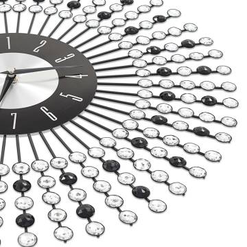 Stunning 43 cm Black Metal Wall Clock | Hipomarket UK