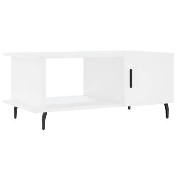 Elegant White Coffee Table - 90x50x40 cm Engineered Wood